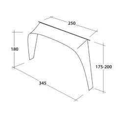 Outwell Lounge Vehicle Connector L 21 Outwell Lounge Vehicle Connector L -OUTDOOR WORLD GEAR 111356 lounge vehicle connector l drawing perspective2 1