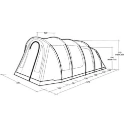 Outwell Phoenix 5 Tent (2025) 24 Outwell Phoenix 5 Tent (2025) -OUTDOOR WORLD GEAR 111461 phoenix 5 drawing perspective2