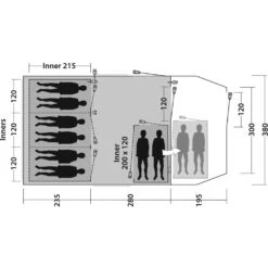 Outwell Phoenix 6+2 Tent (2025) 18 Outwell Phoenix 6+2 Tent (2025) -OUTDOOR WORLD GEAR 111462 phoenix 6 2 drawing floorplan3