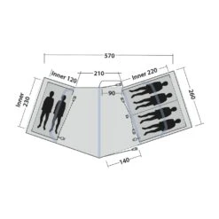 Outwell Hartford 6 Air Tent (2025) 18 Outwell Hartford 6 Air Tent (2025) -OUTDOOR WORLD GEAR 111468 hartford 6 air drawing floorplan3