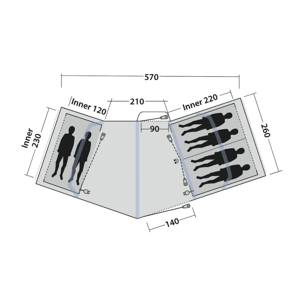 Outwell Hartford 6 Air Tent (2025) 6 Outwell Hartford 6 Air Tent (2025) - Image 4