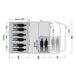 Outwell Tennessee 6+2 Air Tent (2025) -OUTDOOR WORLD GEAR 111470 tennessee 6 2 air drawing floorplan3