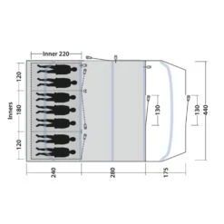 Outwell Tennessee 7 Air Tent (2025) 19 Outwell Tennessee 7 Air Tent (2025) -OUTDOOR WORLD GEAR 111471 tennessee 7 air drawing floorplan3