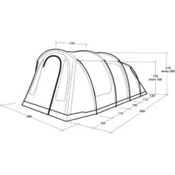 Outwell Rockwell 6 Tent (2025) -OUTDOOR WORLD GEAR 111477 rockwell 6 drawing perspective2