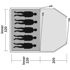 Outwell Earth 5 Plus Tent -OUTDOOR WORLD GEAR 111486 earth 5 plus drawing floorplan3