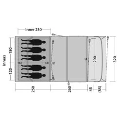 Outwell Florida 5 Air Tent (2025) 15 Outwell Florida 5 Air Tent (2025) -OUTDOOR WORLD GEAR 111489 florida 5 air drawing floorplan3
