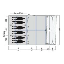 Outwell Alabama 6 Air TC Tent (2025) 17 Outwell Alabama 6 Air TC Tent (2025) -OUTDOOR WORLD GEAR 111494 alabama 6 air tc drawing floorplan3