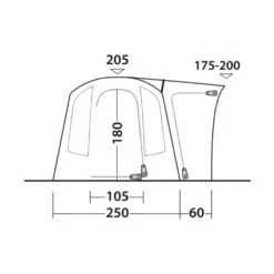 Outwell Daytona Air Awning (175-200cm) (2025) 22 Outwell Daytona Air Awning (175-200cm) (2025) -OUTDOOR WORLD GEAR 111501 daytona air drawing other5