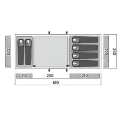Easy Camp Leka Twin 6 Tent (2025) 15 Easy Camp Leka Twin 6 Tent (2025) -OUTDOOR WORLD GEAR 120492 leka twin 6 drawing floorplan3
