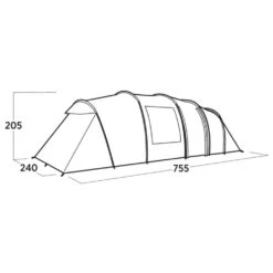 Easy Camp Leka Twin 8 Tent (2025) -OUTDOOR WORLD GEAR 120493 leka twin 8 drawing perspective2