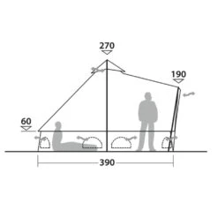 Outwell Robens Klondike Twin Tipi Tent (2023) -OUTDOOR WORLD GEAR 130359 klondike twin drawing other4
