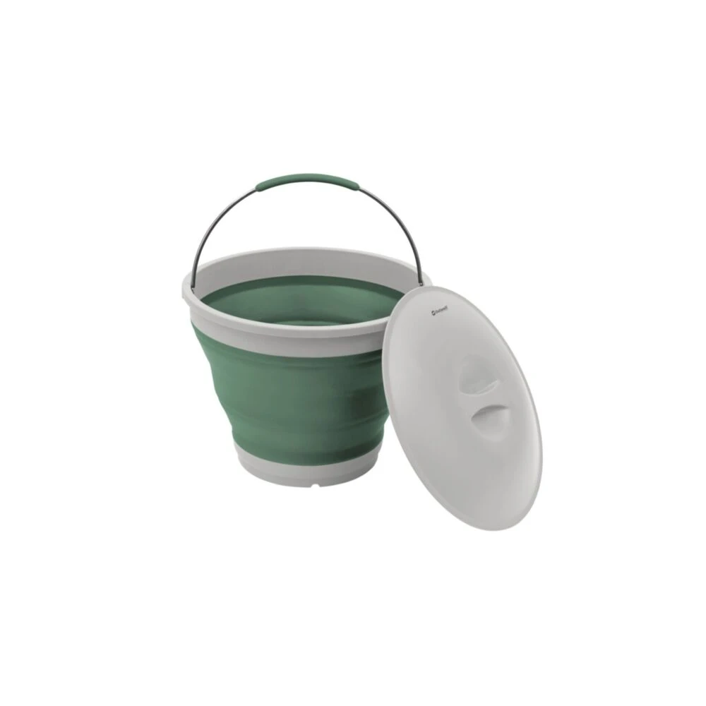Outwell Collaps Bucket With Lid - Shadow Green 4 Outwell Collaps Bucket With Lid - Shadow Green - Image 2
