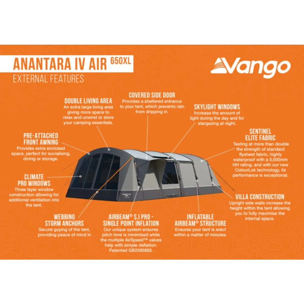 Vango Airbeam Vango Anantara IV 650xl Air Tent 15 Vango Airbeam Vango Anantara IV 650xl Air Tent - Image 13