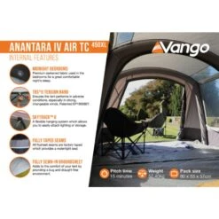 Vango Airbeam Vango Anantara IV TC 450XL Air Tent 31 Vango Airbeam Vango Anantara IV TC 450XL Air Tent -OUTDOOR WORLD GEAR anantara iv air tc 450xl2 lowres