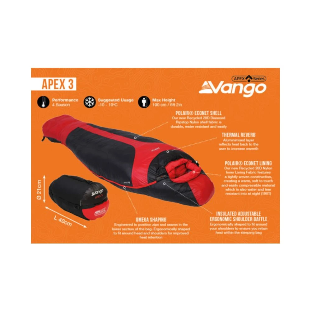 Vango Apex 3 Sleeping Bag 5 Vango Apex 3 Sleeping Bag - Image 3