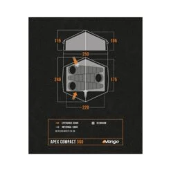 Vango Apex Compact 300 Tent (2025) -OUTDOOR WORLD GEAR apex compact 300 floorplan low res small