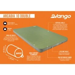 Vango Arcadia 10 Double Self Inflating Mat 17 Vango Arcadia 10 Double Self Inflating Mat -OUTDOOR WORLD GEAR arcadia 10 double infographic lowres