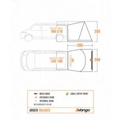 Vango Arden Tailgate Awning (2025) -OUTDOOR WORLD GEAR arden tailgate floorplan low res