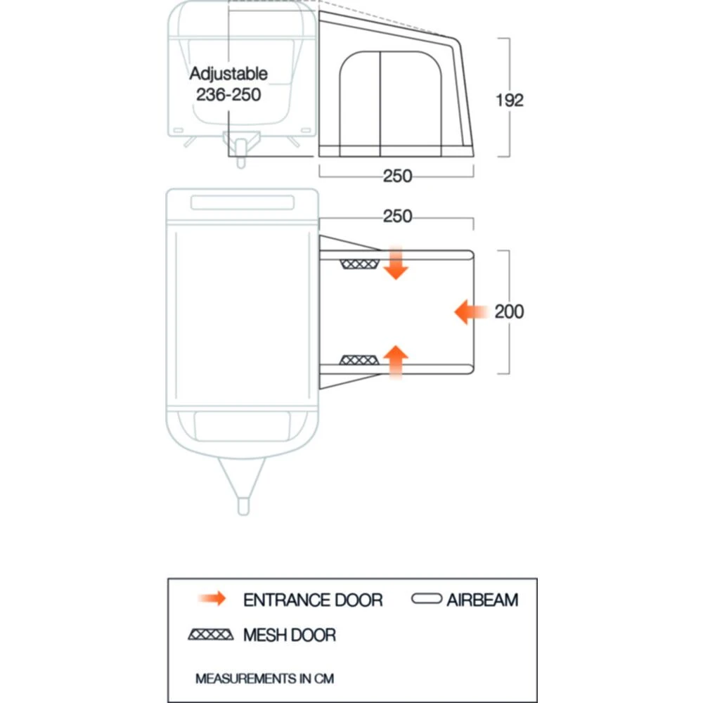 Vango Airbeam Vango Balletto Air 200 Elements Shield Caravan Awning (2024) 4 Vango Airbeam Vango Balletto Air 200 Elements Shield Caravan Awning (2024) - Image 2