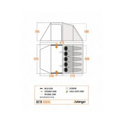 Vango Beta 550xl Tent (Deep Blue) (2025) 25 Vango Beta 550xl Tent (Deep Blue) (2025) -OUTDOOR WORLD GEAR beta 550xl floorplan low res small