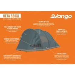 Vango Beta 550xl Tent (Mineral Green) -OUTDOOR WORLD GEAR beta 550xl infographic external medium