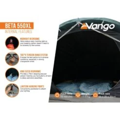 Vango Beta 550xl Tent (Mineral Green) -OUTDOOR WORLD GEAR beta 550xl infographic internal medium