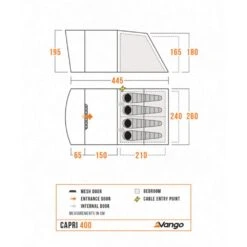 Vango Capri 400 Tent (2025) -OUTDOOR WORLD GEAR capri 400 floorplan low res