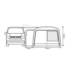Outdoor Revolution Cayman Combo Air Mid Driveaway Awning (210-255cm) -OUTDOOR WORLD GEAR cayman combo 2