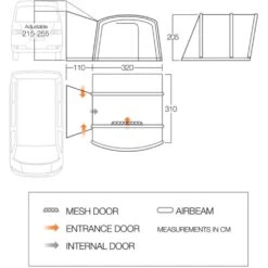 Vango Airbeam Vango Cove III Air Mid Awning (2024) -OUTDOOR WORLD GEAR cove ii air mid floorplanlr