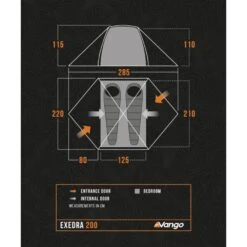 Vango Exedra 200 Tent (2025) 24 Vango Exedra 200 Tent (2025) -OUTDOOR WORLD GEAR exedra 200 floorplan low res