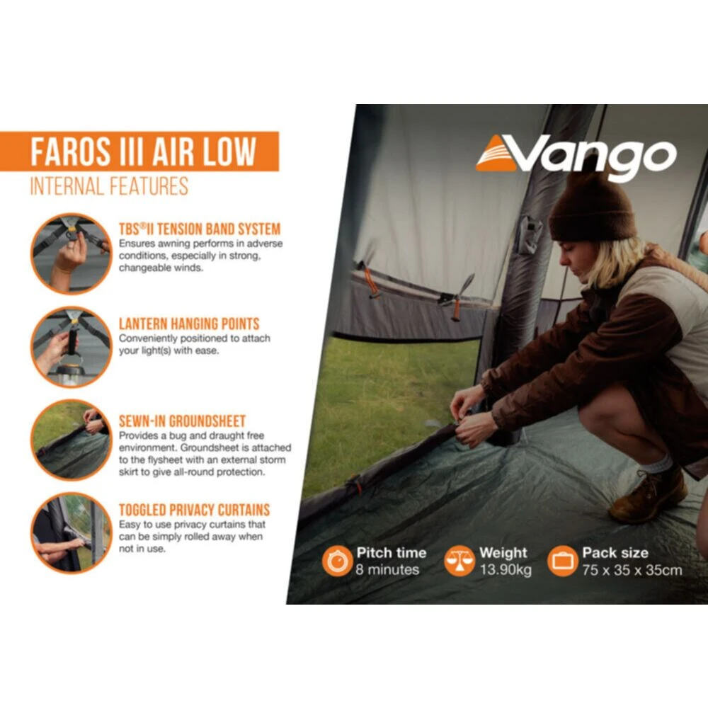 Vango Airbeam Vango Faros III Air Low Awning 15 Vango Airbeam Vango Faros III Air Low Awning - Image 13