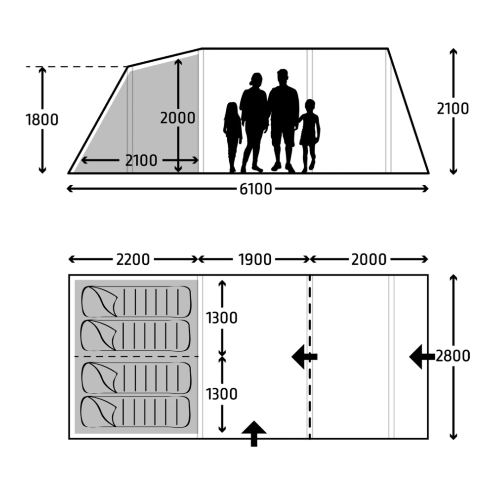Kampa Hayling 4 TC Tent 4 Kampa Hayling 4 TC Tent - Image 2