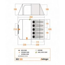 Vango Iris 500 Tent (2025) -OUTDOOR WORLD GEAR iris 500 floorplan low res