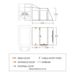 Vango Airbeam Vango Kela Pro Air Awning Tall -OUTDOOR WORLD GEAR kela air tall floorplan lowres