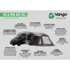 Vango Airbeam Vango Kela Pro Air Awning Tall -OUTDOOR WORLD GEAR kela pro air tall 1