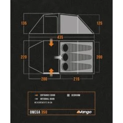 Vango Omega 350 Tent (2025) 14 Vango Omega 350 Tent (2025) -OUTDOOR WORLD GEAR omega 350 floorplan low res
