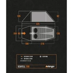Vango Scafell 200 Tent (2025) 22 Vango Scafell 200 Tent (2025) -OUTDOOR WORLD GEAR scafell 200 floorplan low res