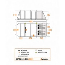 Vango Airbeam Vango Sherwood Air 400XL Tent Package (incl Footprint) 25 Vango Airbeam Vango Sherwood Air 400XL Tent Package (incl Footprint) -OUTDOOR WORLD GEAR sherwood air 400xl floorplan low res