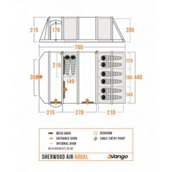 Vango Airbeam Vango Sherwood Air 600XL Tent Package (incl Footprint) 25 Vango Airbeam Vango Sherwood Air 600XL Tent Package (incl Footprint) -OUTDOOR WORLD GEAR sherwood air 600xl floorplan low res
