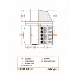 Vango Airbeam Vango Sierra Air 500 Tent (2025) -OUTDOOR WORLD GEAR sierra air 500 floorplan low res