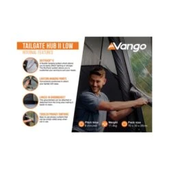 Vango Tailgate Hub II Low Poled Awning (2025) -OUTDOOR WORLD GEAR tailgate hub infographic2 lowres small