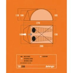 Vango Tay 200 Tent (2025) 18 Vango Tay 200 Tent (2025) -OUTDOOR WORLD GEAR tay 200 floorplan low res