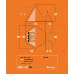Vango Teepee Air 400 (2025) -OUTDOOR WORLD GEAR teepee air 400 floorplan low res