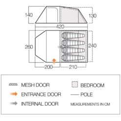 Vango Skye 400 Tent (Deep Blue) -OUTDOOR WORLD GEAR vango 2020 tents floorplan skye 400 hi
